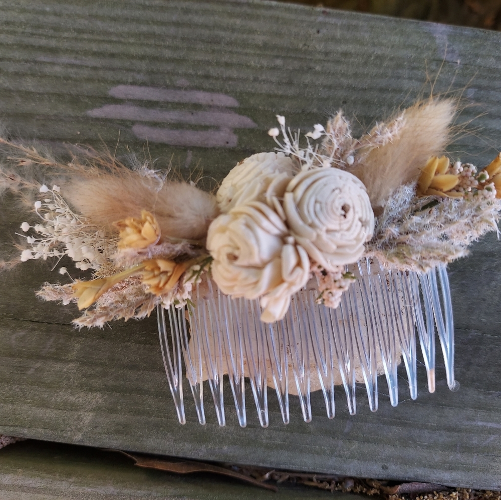 Bohemian Dry Flower Hair Comb Wedding Flower Girl